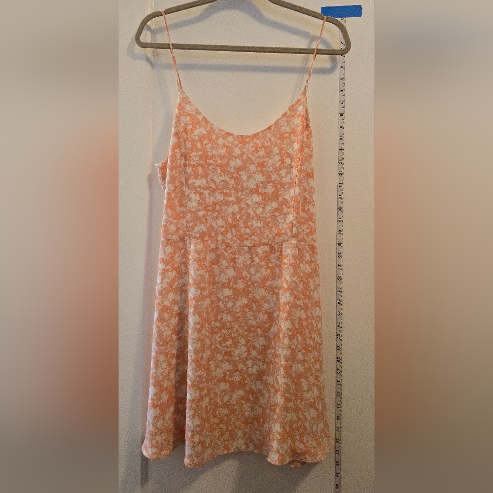 Prose & Poetry | White & Coral Floral print spaghetti strap summer dress | Large